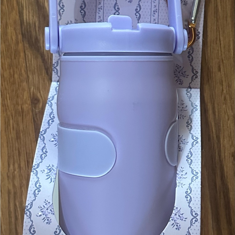Insulated Lilac Water Bottle with Carry Handle